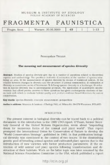 The meaning and measurement of species diversity