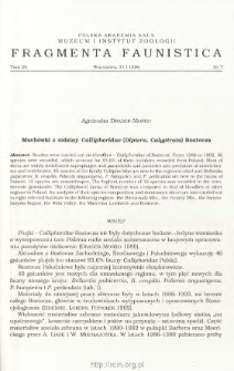 Much&oacute;wki z rodziny Calliphoridae (Diptera, Calyptrata) Roztocza