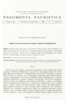 Pająki (Araneae) ekotonu ols-łąka w okolicach Białegostoku