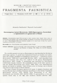 Doronomyrmex kutteri (Buschinger, 1965) (Hymenoptera, Formicidae - a representative of a genus new to Poland