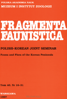 Fragmenta Faunistica - Strony tytułowe, spis treści - t. 40, nr. 16-31 (1997)