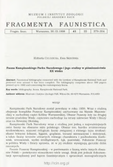 Fauna Kampinoskiego Parku Narodowego i jego otuliny w piśmiennictwie XX wieku