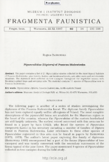 Pipunculidae (Diptera) of Puszcza Białowieska