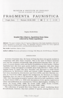 Syrphid flies (Diptera, Syrphidae) from China collected by Polish expeditions