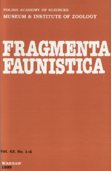 Fragmenta Faunistica - Strony tytułowe, spis treści - t. 42, nr. 1-6 (1999)