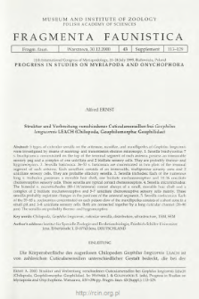 Struktur und Verbreitung verschiedener Cuticularsensillen bei Geophilus longicornis Leach (Chilopoda, Geophilomorpha: Geophilidae)