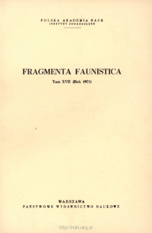Fragmenta Faunistica - Strony tytułowe, spis treści - t. 17, nr. 1-21 (1971)