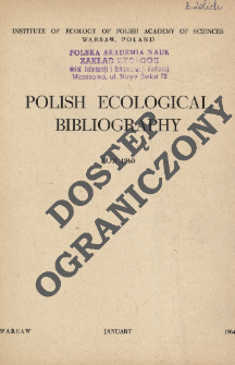 Polish Ecological Bibliography for 1960 (1964)