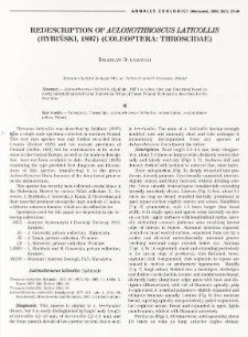 Redescription of Aulonothroscus laticollis (Rybiński, 1897) (Coleoptera: Throscidae)