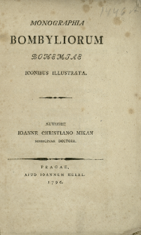 Monographia bombyliorum Bohemiae : iconibus illustrata