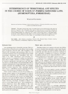 Interference of territorial ant species in the course raids of Formica sanguinea Latr. (Hymenoptera: Formicidae)