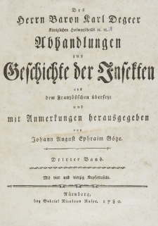 Abhandlungen zur Geschichte der Insekten aus dem Französischen übersetzt und mit Anmerkunge [...]. T. 3