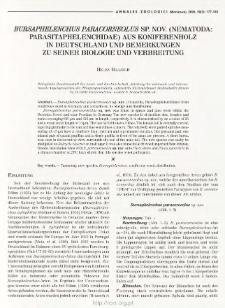 Bursaphelenchus paracorneolus sp. nov. (Nematoda, Parasitaphelenchidae) aus Koniferenholz in Deutschland und Bemerkungen zu seiner Biologie und Verbreitung