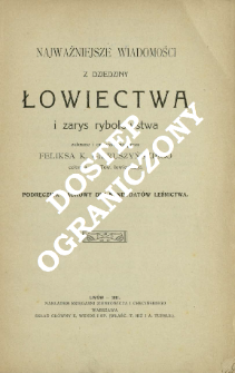 Najważniejsze wiadomości z dziedziny łowiectwa i zarys rybołowstwa