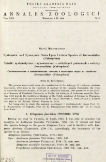 Revison der an Peucedanum L. lebenden Arten der Gattung Aphis L. (Homoptera, Aphididae) = Rewizja gatunków rodzaju Aphis L. żyjących na Peucedanum L. (Homoptera, Aphididae)