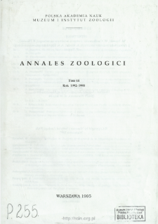 Annales Zoologici - Strony tytułowe, spis treści - t. 44 (1992-1993)