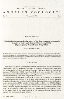 Variation in the taxonomic characters of the fore wings and antennae in females of Habrolepis dalmani (WESTWOOD,1837) (Hymenoptera, Chalcidoidea, Encyrtidae)