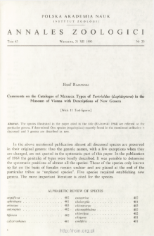 Comments on the Catalogue of MEYRICK Types of Tortricidae (Lepidoptera) in the Museum of Vienna with Descriptions of New Genera