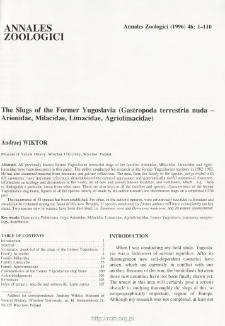 The slugs of the former Yugoslavia ( Gastropoda terrestria nuda - Arionidae, Milacidae, Limacidae, Agriolimacidae)