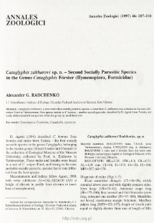 Cataglyphis zakharovi sp. n. - second socially parasitic species in the genus Cataglyphis F&ouml;rster (Hymenoptera, Formicidae)