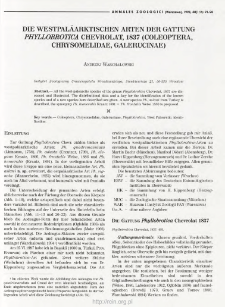 Die westpal&auml;arktischen Arten der Gattung Phyllobrotica Chevrolat, 1837 (Coleoptera: Chrysomelidae: Galerucinae)