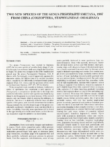 Two new species of the genus Prosopaspis Smetana, 1987 from China (Coleoptera, Staphylinidae: Omaliinae)
