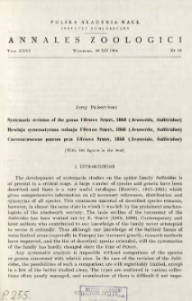 Systematic revision of the genus Yllenus SIMON, 1868 (Araneida, Salticidae) = Rewizja systematyczna rodzaju Yllenus SIMON, 1868 (Araneida, Salticidae)