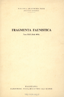 Fragmenta Faunistica - Strony tytułowe, spis treści - t. 22, nr. 1-8 (1978)