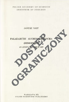 Palaearctic Auchenorrhyncha (Homoptera) : an annotated check list