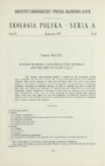 Studies on herb layer production estimate and the size of plant fall