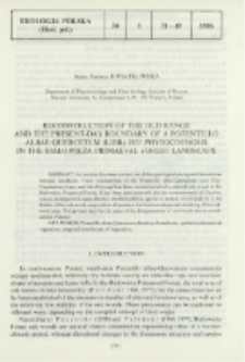 Reconstruction of the old range and the present-day boundary of a Potentillo albae-Quercetum (Libb.) 1933 phytocoenosis in the Białowieża Primaeval Forest landscape