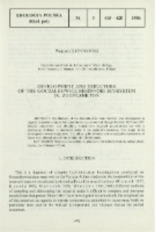 Development and structure of the Goczałkowice reservoir ecosystem. 9, Zooplankton