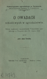 O owadach szkodliwych w ogrodnictwie