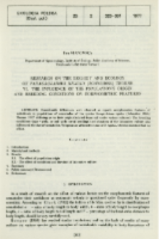 Research on the biology and ecology of Panagrolaimus rigidus (Schneider) Thorne. 6, The influence of the population's origin and breeding conditions on morphometric features