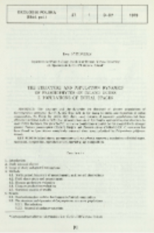 The structure and population dynamics of psammophytes on inland dunes. 1, Populations of initial stages