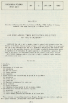 Ant populations, their regulation and effect on soil in meadows