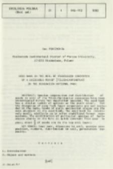 Seed bank in the soil of stabilized ecosystem of a deciduous forest (Tilio-Carpinetum) in the Białowieża National Park