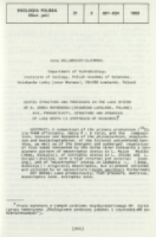 Biotic structure and processes in the lake system of r. Jorka watershed (Masurian Lakeland, Poland). 12, Productivity, structure and dynamics of lake biota (a synthesis of research)