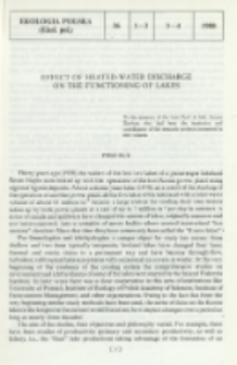 Effect of heated-water discharge on the functioning of lakes. Preface