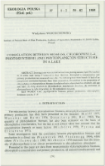 Correlation between biomass, chlorophyll-a, photosynthesis and phytoplankton structure in a lake