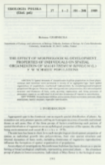 The effect of morphological-development properties of individuals on spatial organization of Maianthemum bifolium (L.) F. W. Schmidt populations