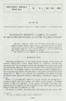 Watershed nutrient loading to lakes in Krutynia (Masurian Lakeland, Poland) system
