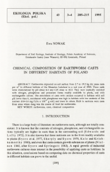 Chemical composition of earthworm casts in different habitats of Poland