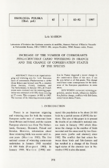 Increase of the number of cormorants Phalacrocorax carbo wintering in France and the change of conservation status of the species