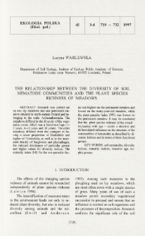 The relationship between the diversity of soil nematode communities and the plant species richness of meadows