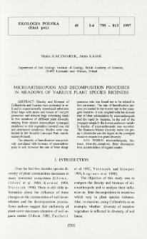 Microarthropods and decomposition processes in meadows of various plant species richness