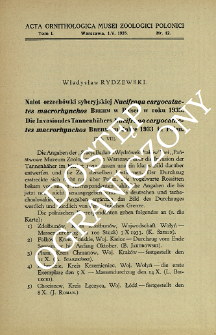 Nalot orzech&oacute;wki syberyjskiej Nucifraga caryocatactes macrorhynchos Brehm w Polsce w roku 1933