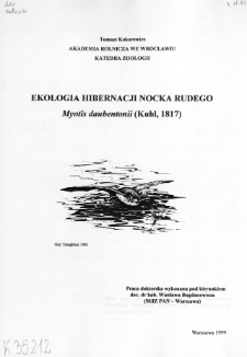 Ekologia hibernacji nocka rudego Myotis Daubentonii (Kuhl, 1817)