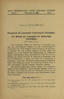 Przyczynek do systematyki krukowatych (Corvidae)