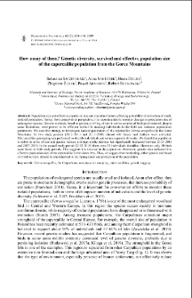 How many of them? Genetic diversity, survival and effective population size of the capercaillie population fromthe Gorce Mountains